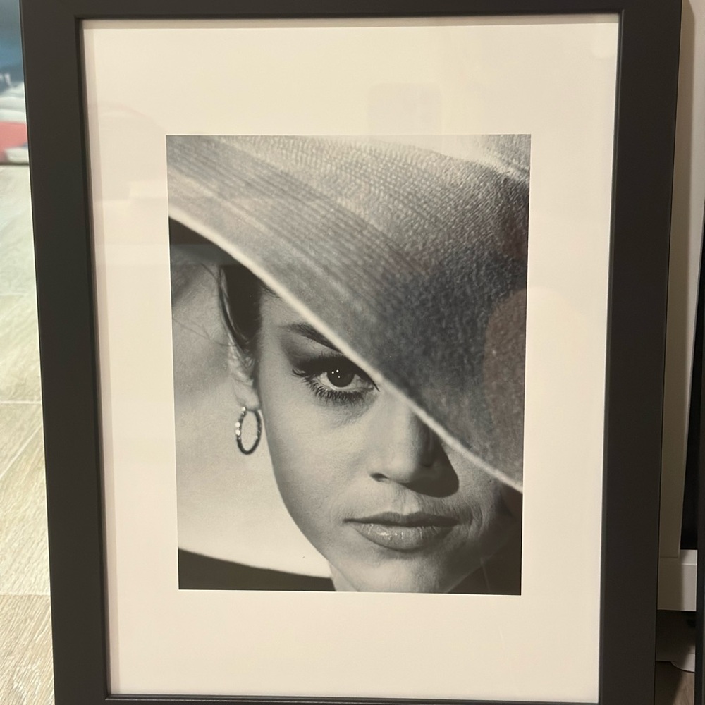 Young Jane Fonda Elegant Black Framed Art Print